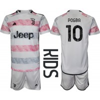 Billiga Juventus Paul Pogba #10 Barnkläder Borta fotbollskläder till baby 2023-24 Kortärmad (+ Korta byxor)